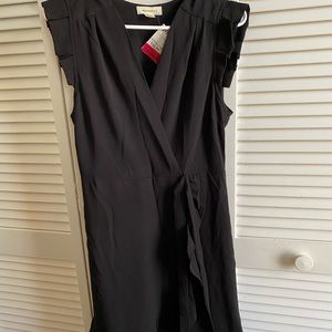 Black Faux Wrap Dress
